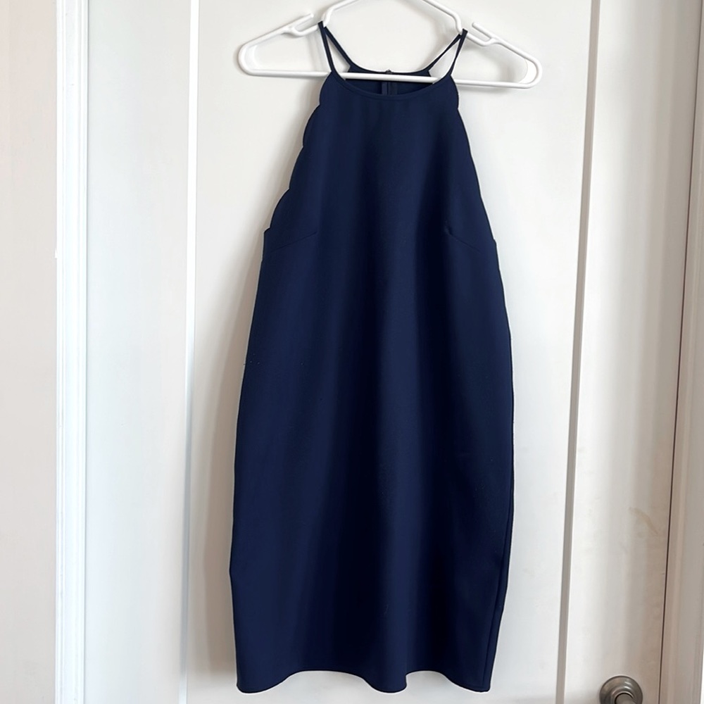 Scallop navy dress